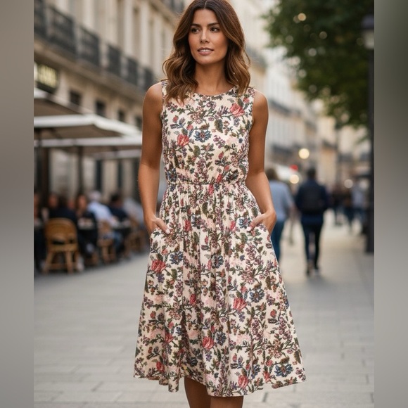 Madewell Sleeveless Garden Vine Floral Dress - Picture 3 of 10